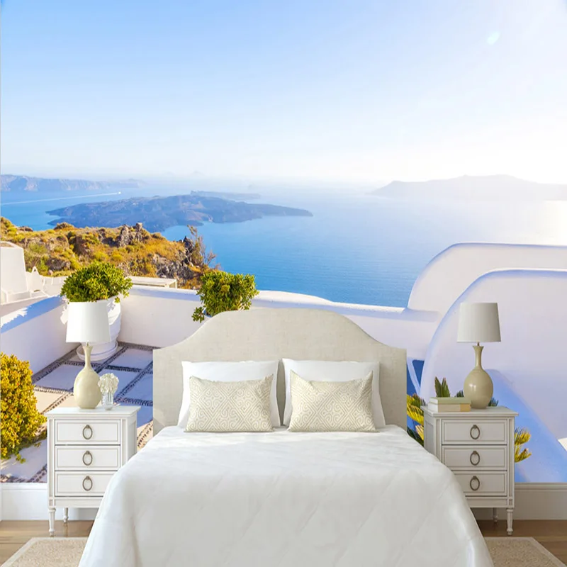 Фотообои на заказ 3D пейзаж в средиземноморском море фотообои для гостиной