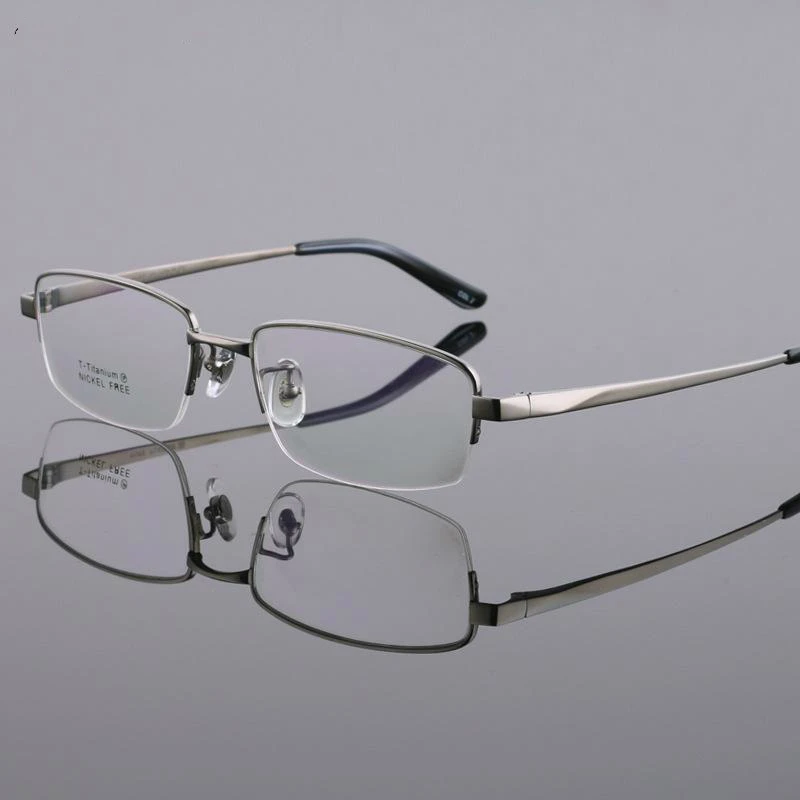 Высококачественные роскошные титановые деловые полуоправы для очков с широким