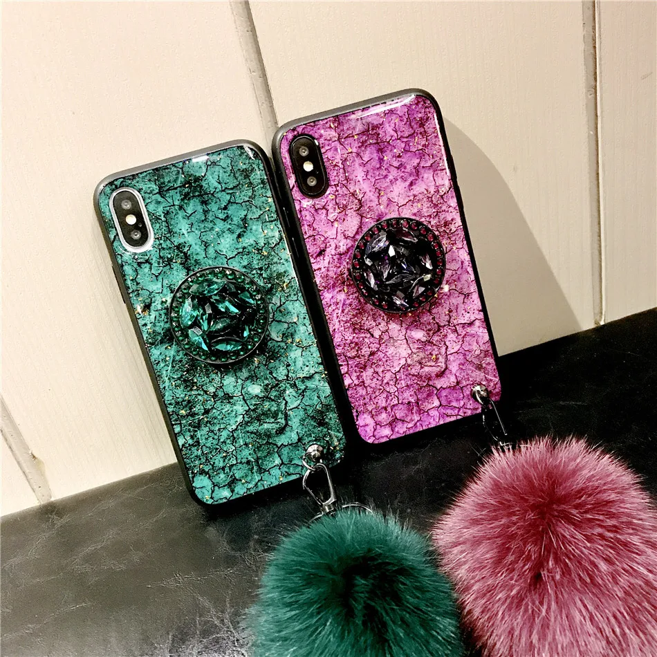 For Apple iPhone 7 Case Luxury Epoxy Fashion Diamond Cover for Xs Max XR 6 6s 8 Plus Hard Stand Phone Housing |