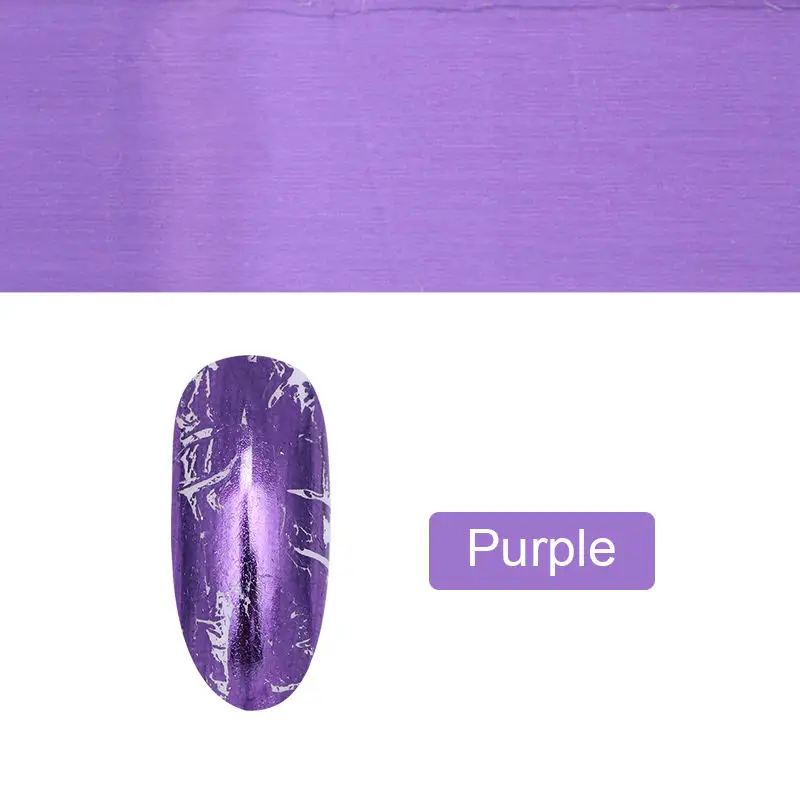 Purple Голографические розовые золотые переводные наклейки для ногтей, украшения из фольги, наклейки для ногтей, наклейки для ногтей, аксессуары для ногтей 4*100 см - Цвет: Purple