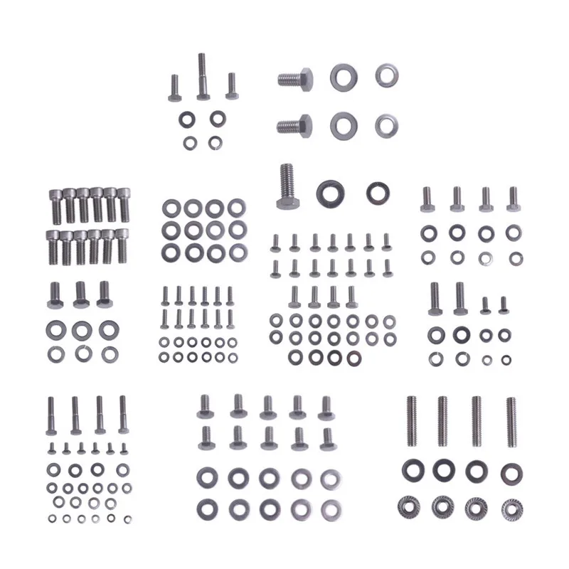 205PCS Carpire гайки и болты для 205 шт. небольшой блок нержавеющая Двигателя Болт с шестигранной головкой комплект для CHEVY SBC 265 283 305 307 327 350 CK255 челнока ap22 - Название цвета: 205PCS