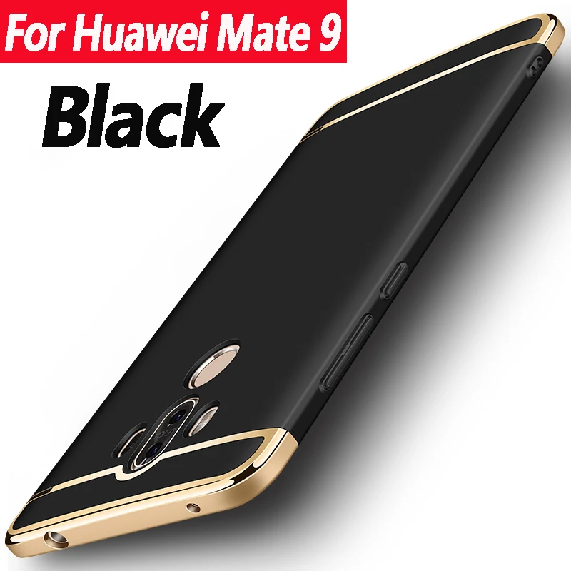 For Mate 9 Black Для huawei Коврики 9 случай 3-в-1 гальванических чехол для huawei Коврики 9 крышка Fundas Carcasas полые жесткий Броня для Коврики 9 pro чехлы - Цвет: For Mate 9 Black