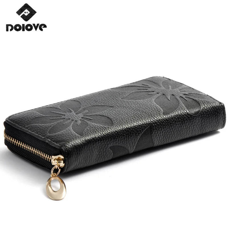 Женские кошельки DOLOVE с цветочным узором женский клатч из натуральной кожи