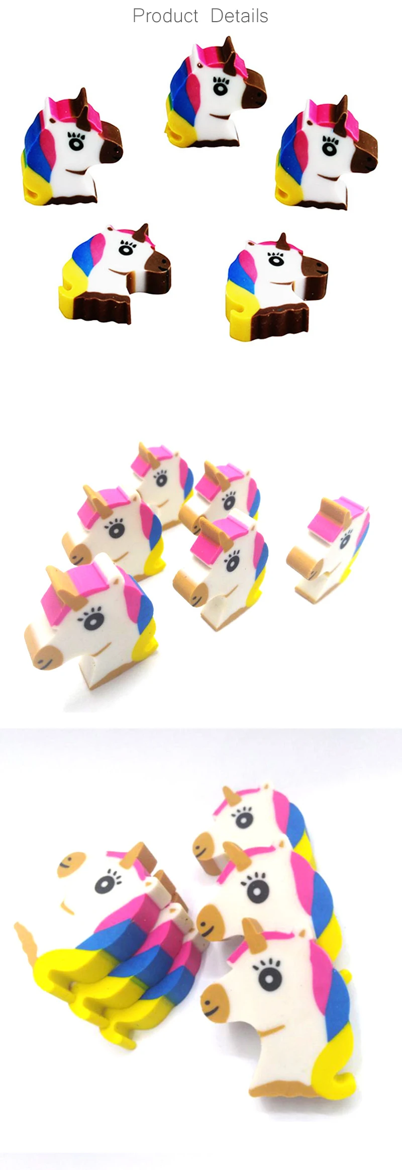 5 шт./лот, новинка, ластик, Kawaii, мини, единорог, карандаш, резинки, креативные карандаши, Ластики для школьников, подарки, студенческие, офисные принадлежности