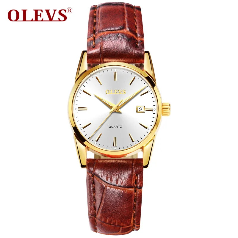 Women watch 5 OLEVS мужские часы Топ бренд класса люкс кварцевые наручные часы reloj hombre модные повседневные деловые кожаные мужские часы Relogio Masculino - Цвет: Women watch 5