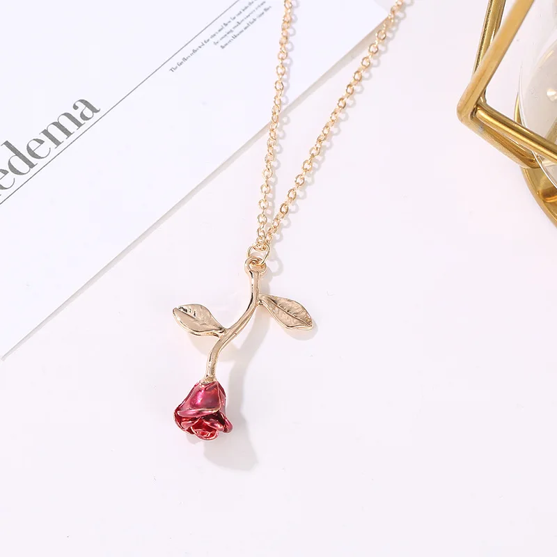 Fashion New Rose Wild Collar Clavicle Chain Temperament Personality Necklace Valentine's Day Ladies Small Gifts|Ожерелья с