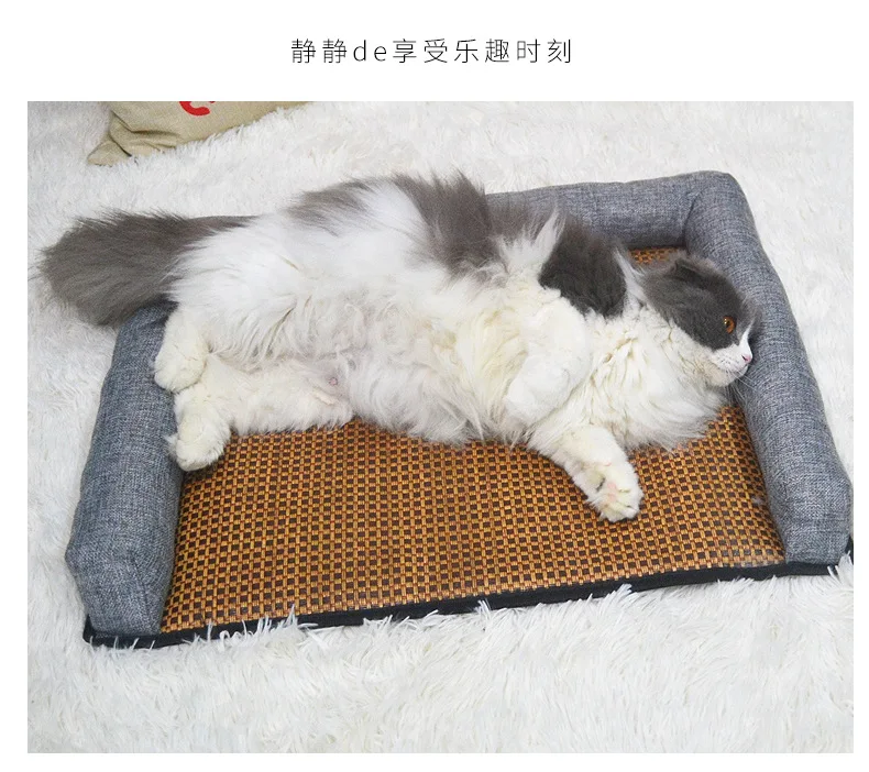 Подстилка для собак из ротанга, коврик для домашних животных, летний коврик для собак, коврик для кошек, ручная работа, диван, подстилка для кошек, три цвета, доступны