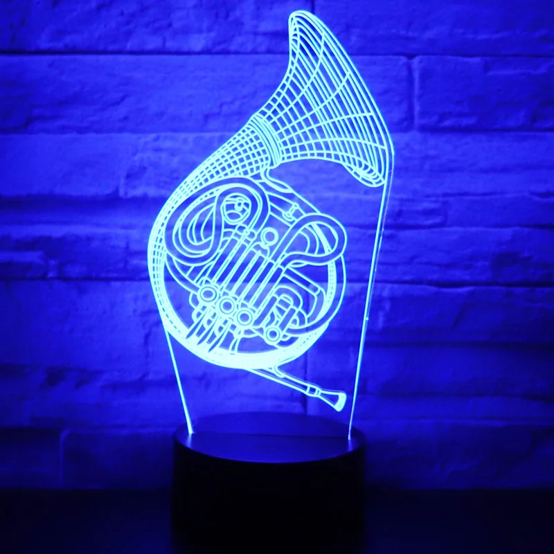 3D LED ночник Sax Музыкальные инструменты саксофон с 7 видов цветов свет для