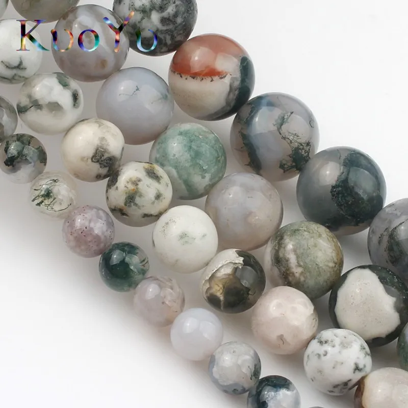 Круглые бусины-разделители из натурального камня оникса дерева агата аксессуары