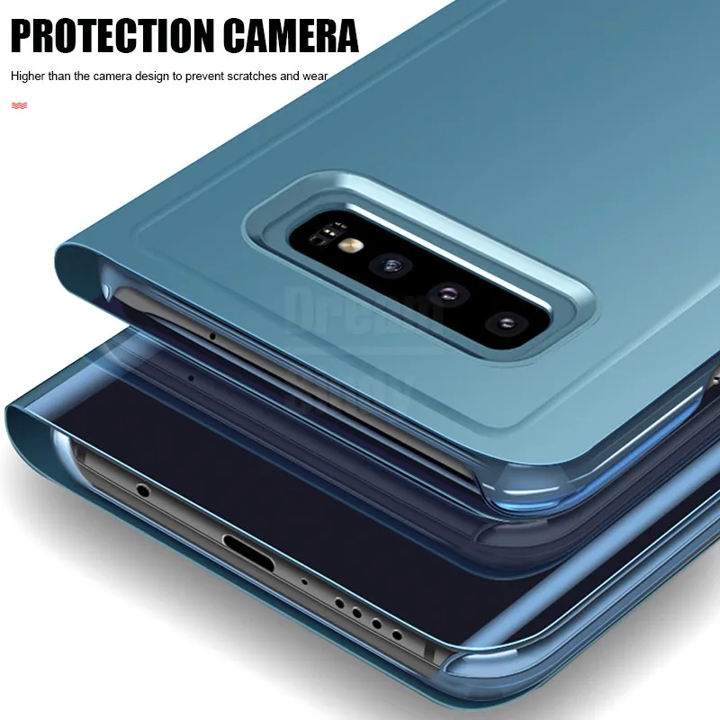 Роскошный умный флип чехол для Samsung S7 Edge S10 S8 S9 Plus S10e противоударный Note 8 9