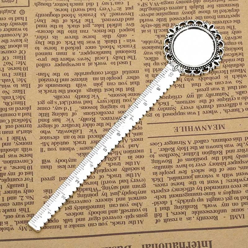 Antique Silver 20mm 5 шт. античный бронзовый серебристый винтажная металлическая Закладка-линейка на основе кабошона Закладка установка подходит 20 мм 18x25 мм кабошон закладки-камеи - Цвет: Antique Silver 20mm