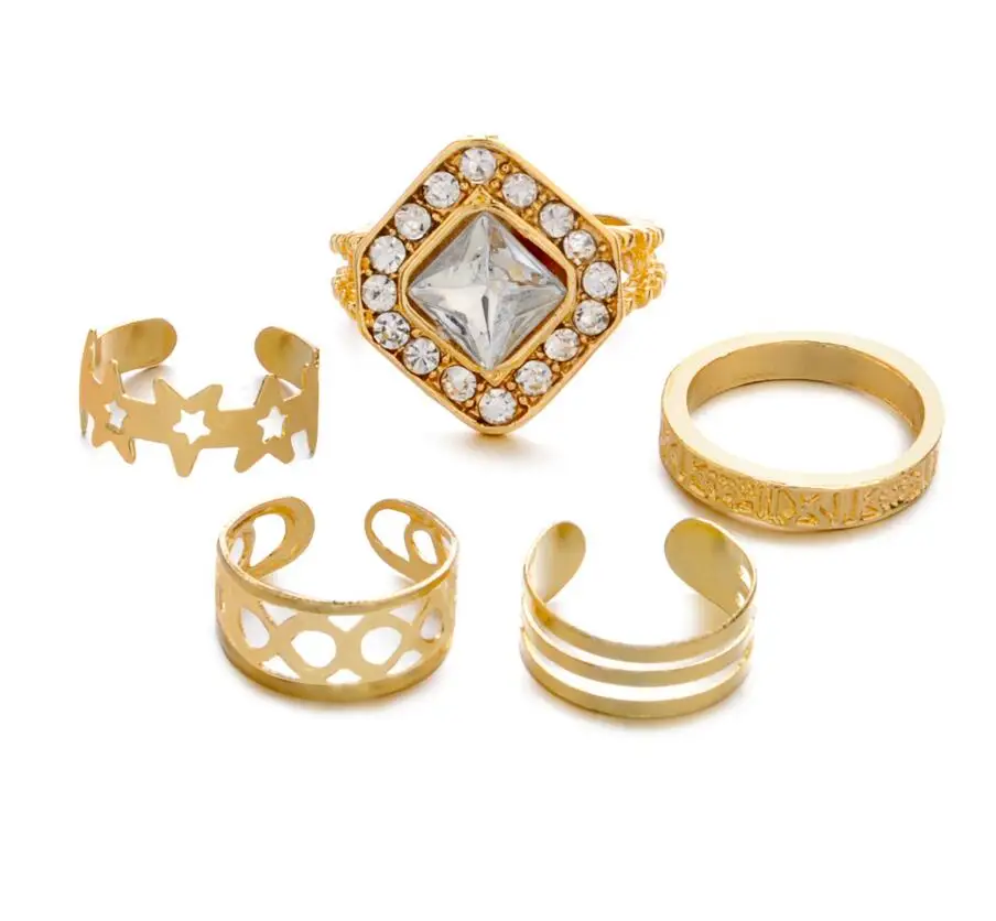 Новинка 2018 Открытое кольцо со звездой свадебное с камнем для женщин ювелирные