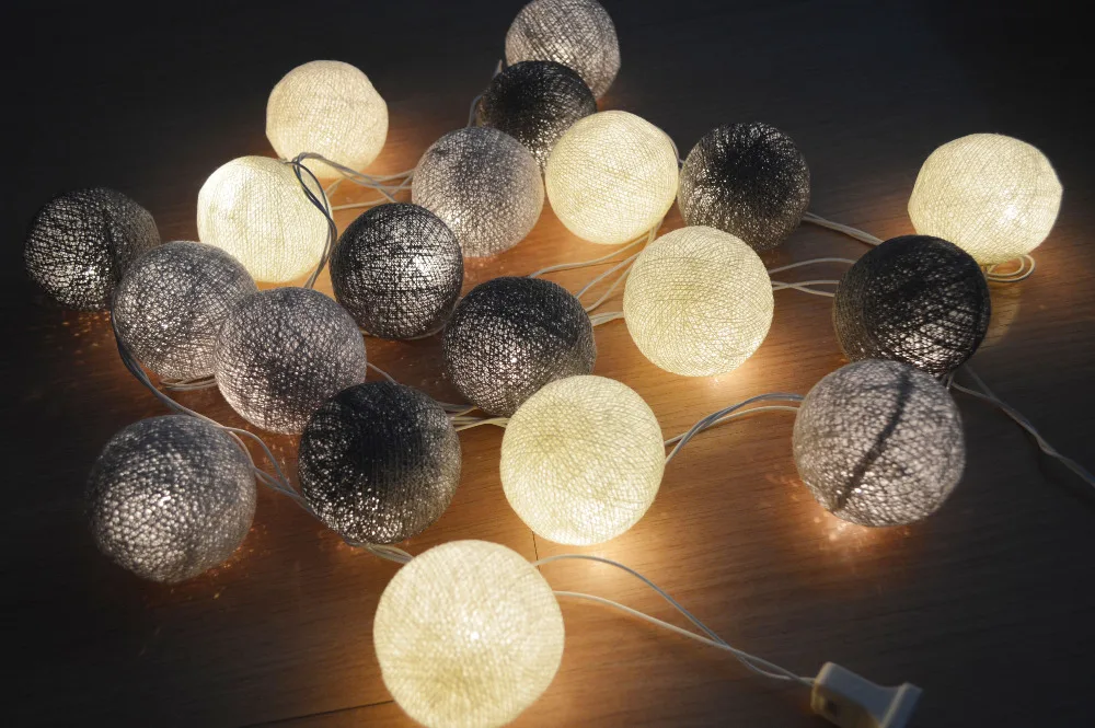 20 шт./компл. серые тона ватным тампоном патио вечерние светодиодная гирлянда