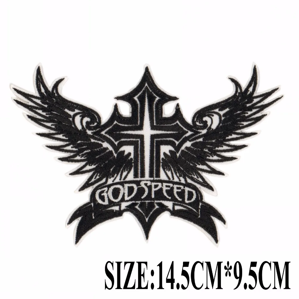 MotoPATCHES маленький размер крест крылья панк вышитые утюжок на заплатках для одежды
