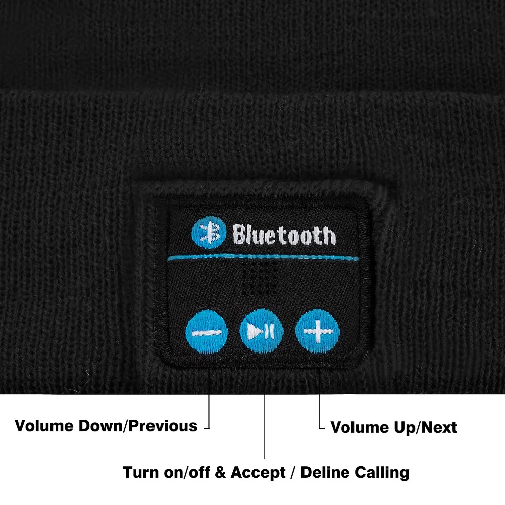Шапка-бини с Bluetooth для мужчин и женщин Беспроводная музыкальная шапка унисекс
