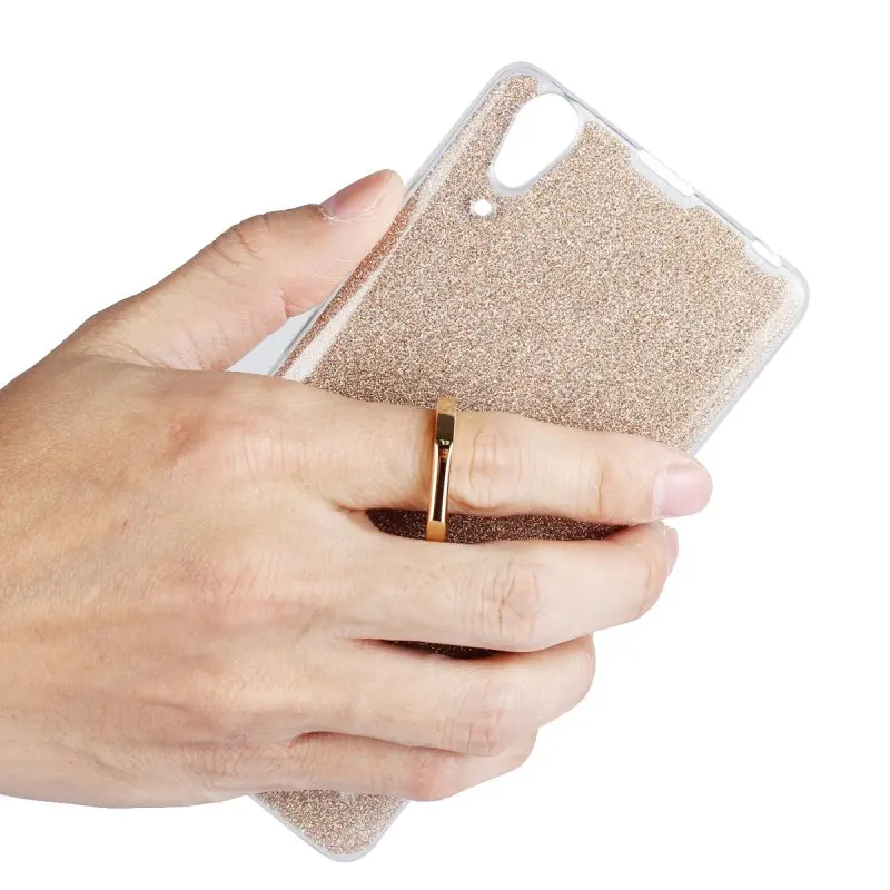 Luxury Ring Holder Case for Lenovo A6000 A6010 Back Cover Glitter Silicon Gel Bag sfor Plus Coque Etui Hoesje Funda |