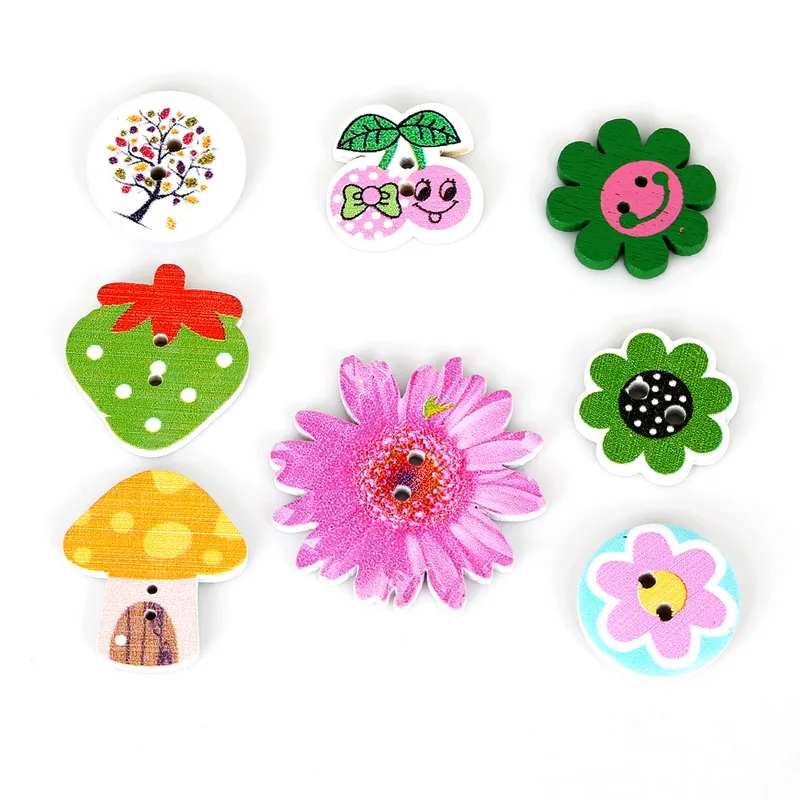 80 шт. милая фотография с двумя отверстиями|2 hole wooden buttons|wooden buttonsbuttons sewing |