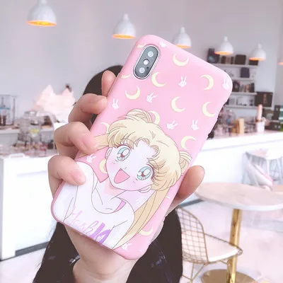 Only case Чехол для телефона Oneplus 7 Star милый 3D Сейлор Мун для OnePlus 5 5 T/1+ 6 One Plus 6T мультяшная девушка задняя крышка+ игрушка+ ремни - Цвет: Only case