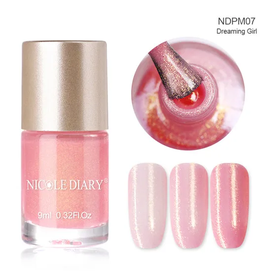 9ml ND7 NICOLE DIARY 9 мл Лак для ногтей перламутровый Блестящий лак для ногтей на водной основе маникюрный праймер Vernis 6 мл - Цвет: 9ml ND7