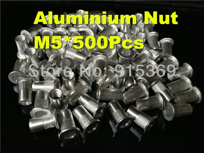 

500pcs M5 Rivet Nut Aluminium Flat head blind insert AVK large profile flange insert nuts Metric M5 Alu riveting nut