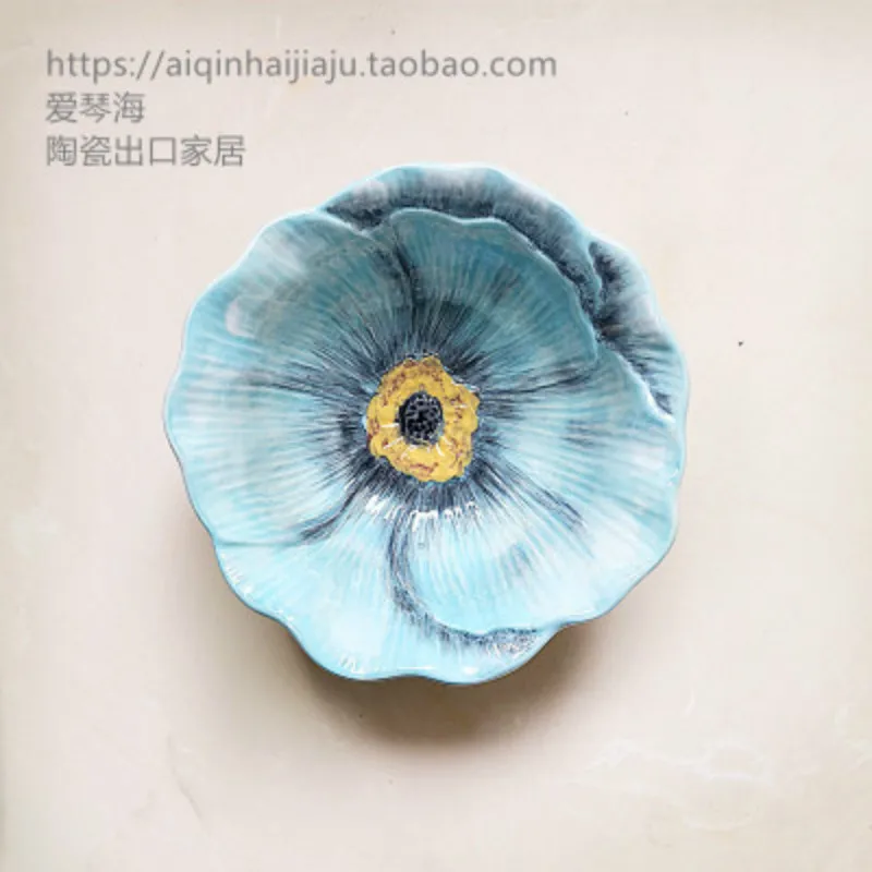 Ceramic european-style decoration creative family western food plate fruit American garden flower bowl | Дом и сад