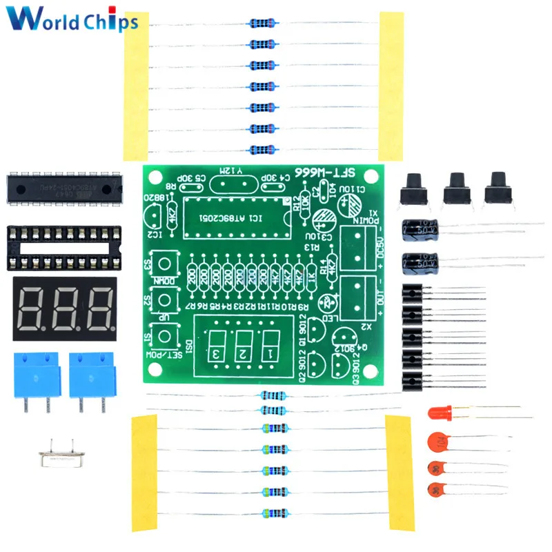 DIY наборы AT89C2051 DS18B20 комплект цифровой контроллер температуры Светодиодная