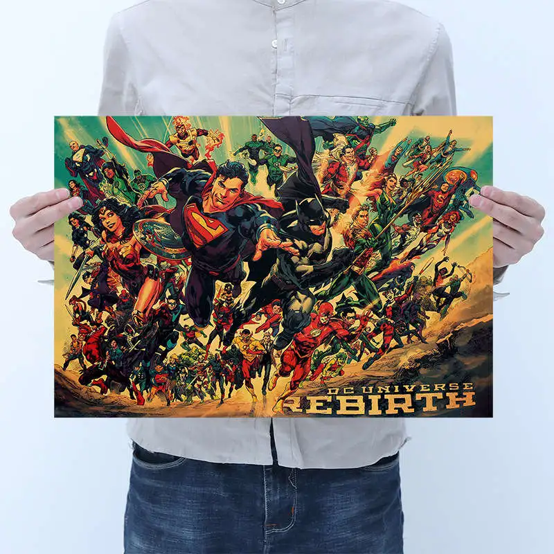 style 22 Марвел Супергерои постеры с фигурами винтажные для стен новые Marvel Мстители эндгейм Железный человек Бэтмен Супермен плакаты и принты - Цвет: style 22