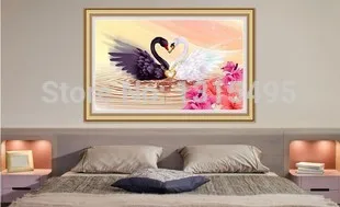 Needlework 50*30cm diamond painting swans pasted full home wall decorative free shipping A017 | Дом и сад