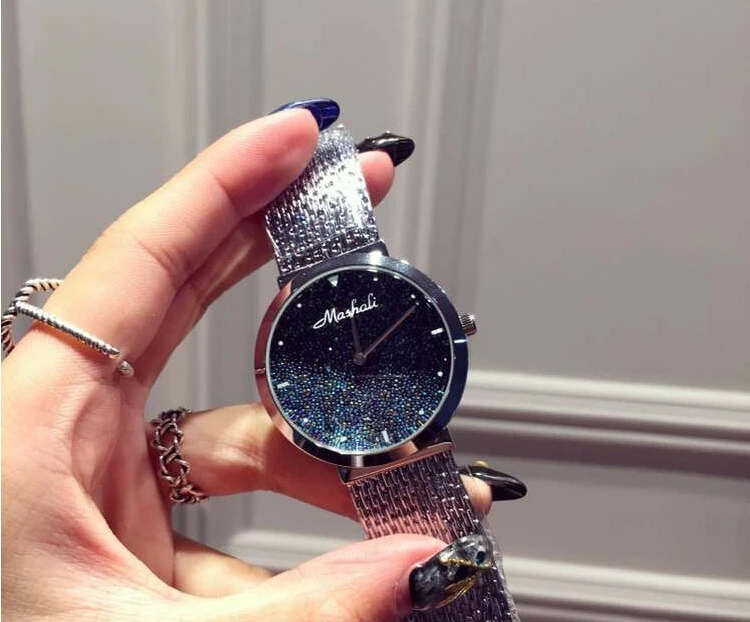 2017 новое поступление женские часы! Роскошные модные часы-браслет с кристаллами