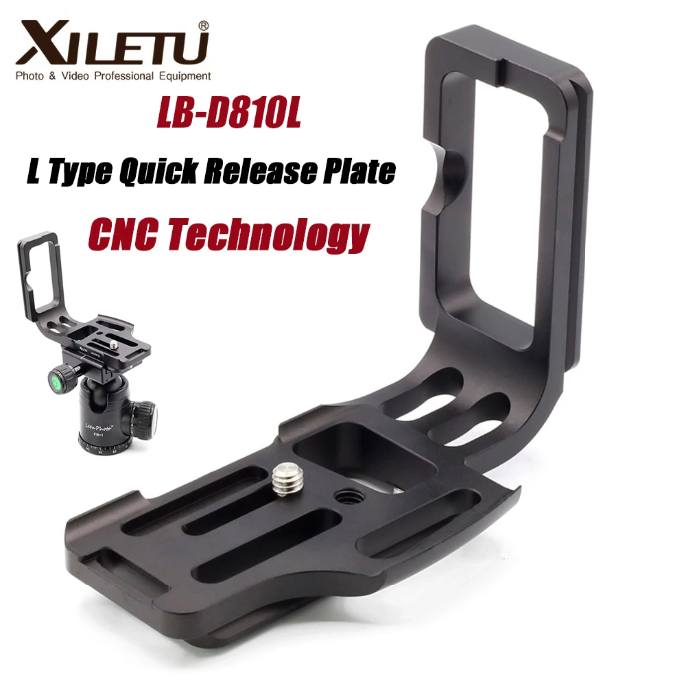 

XILETU LB-D810L L Type Tripod Quick Release Plate Aluminum Alloy Professional For Nikon D800/D800E D810 Arca Standard