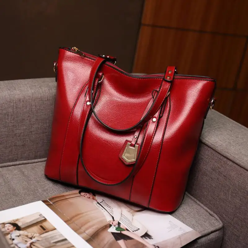 Роскошная женская кожаная сумка большая с карманом 2019|Сумки ручками| |