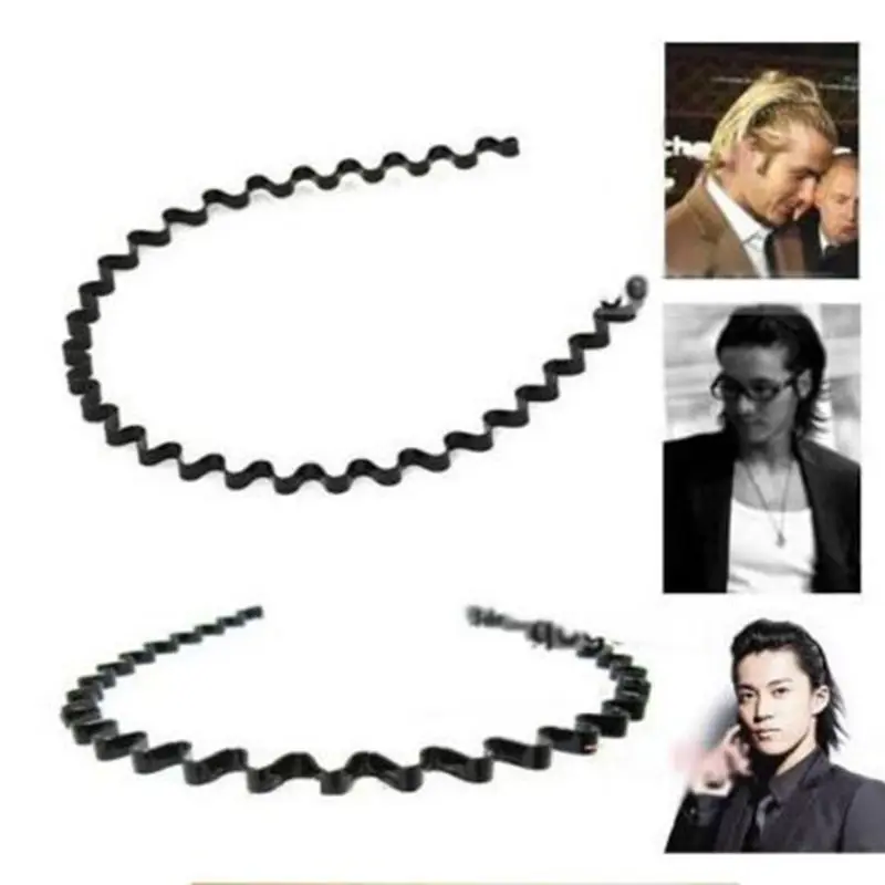 1 шт. новый стиль модный мужской женский унисекс черный волнистый ободок для