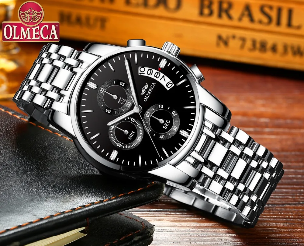 Мужские водонепроницаемые часы с хронографом из нержавеющей стали | Наручные