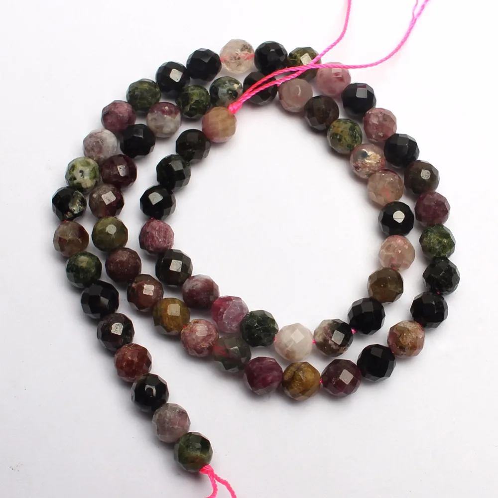 

Natural multicolor Surface Tourmaline faceted Loose Beads for Jewelry Making 15inche/strand Diy Bracelet Necklace