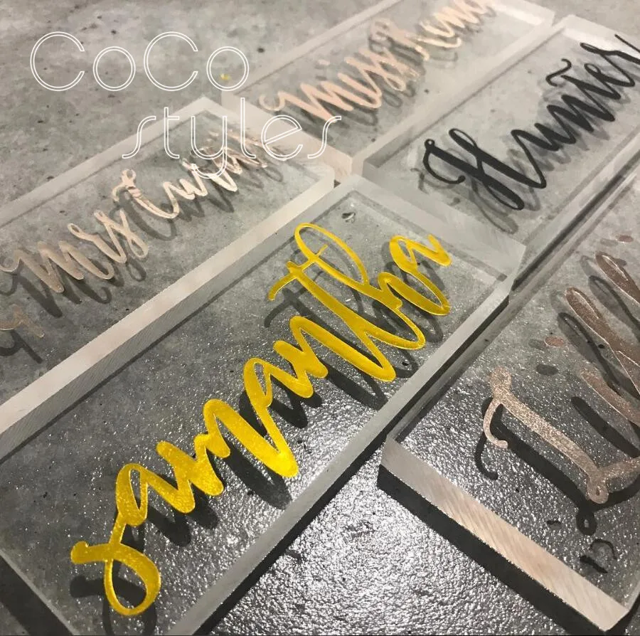 Cocostyles пользовательские модные продолговатые толстые акриловые имя гостя карты с