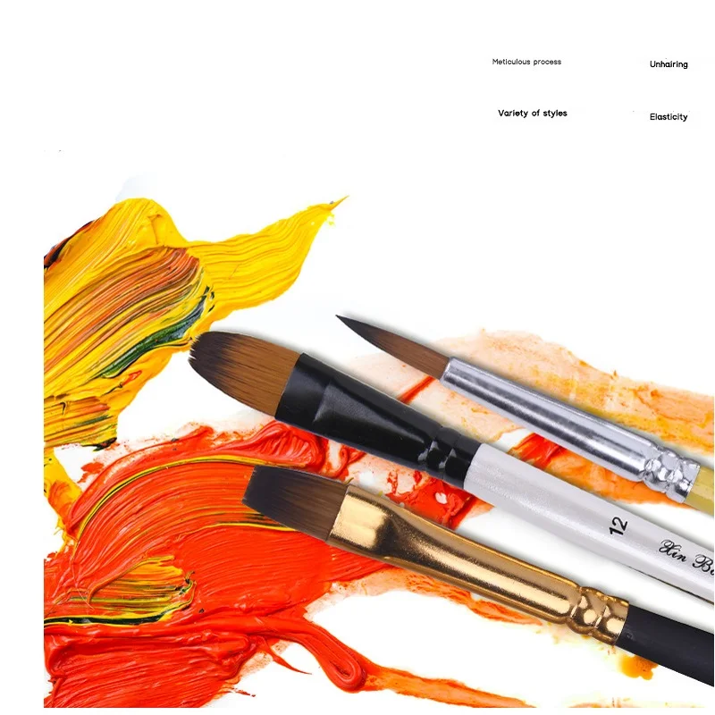 6 шт./компл. кисти для рисования краски художника из нейлона и шерсти