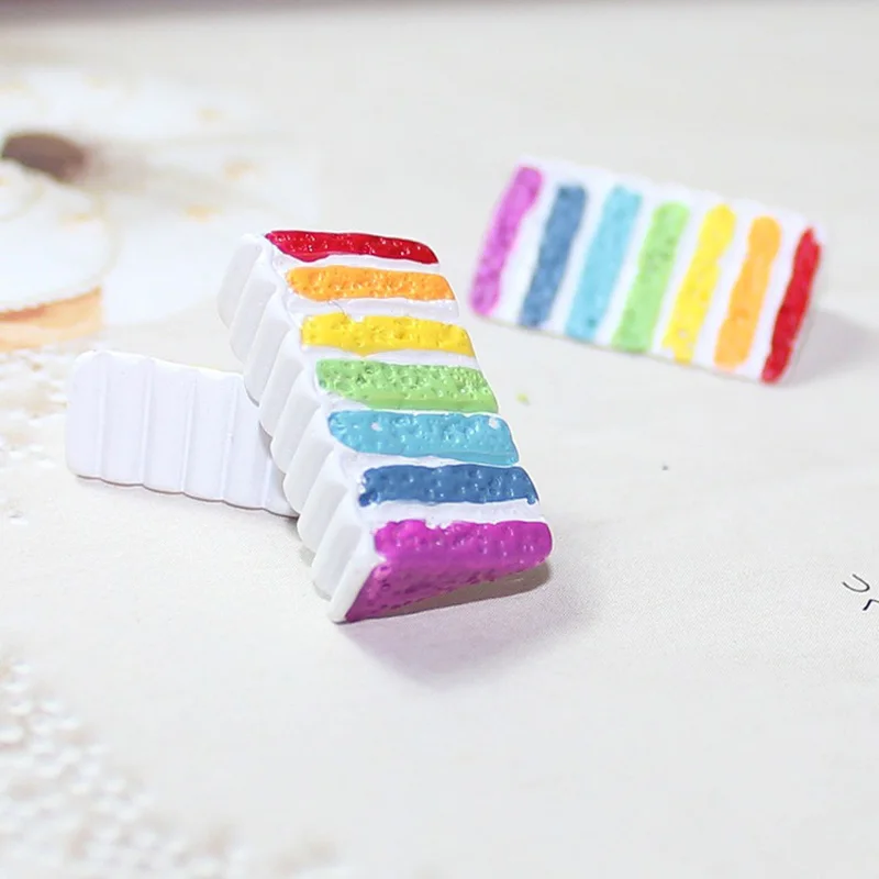 10 шт. Радужный торт смола миниатюрный пищевой чехол для телефона украшение