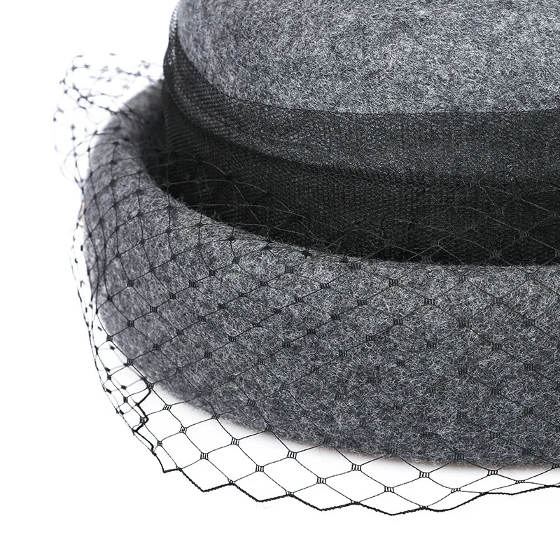 Берет женский из 100% шерсти винтажная шляпа в стиле ретро сетчатый для свадьбы