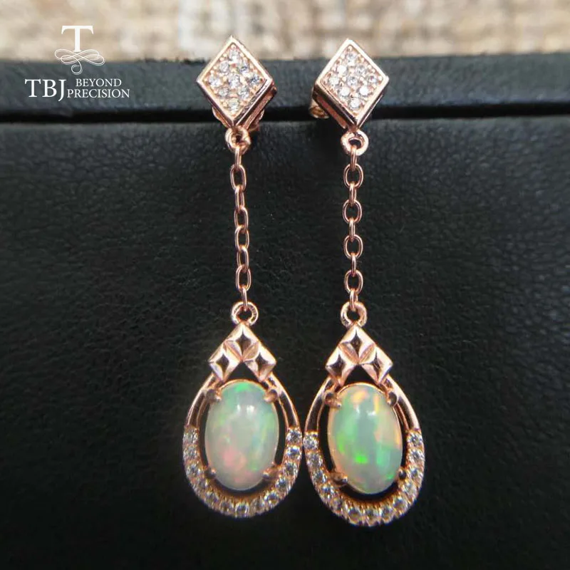 Женские серьги с опалом TBJ 1 5ct из серебра и драгоценных камней в подарочной