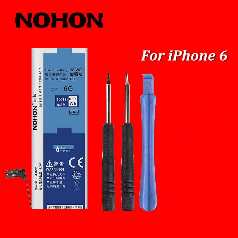 NOHON 1810 мАч высокое качество новый аккумулятор для iPhone 6 4 7 дюйма Встроенные