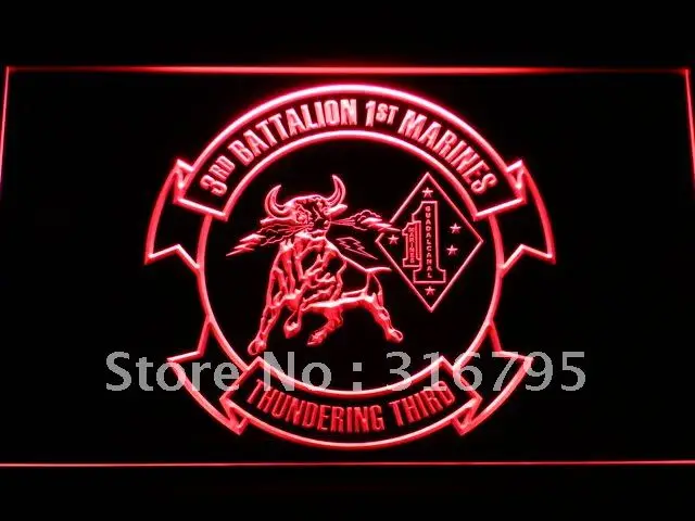 

f129 3rd Battalion 1st Marine Regiment USMC LED Neon Light Signs