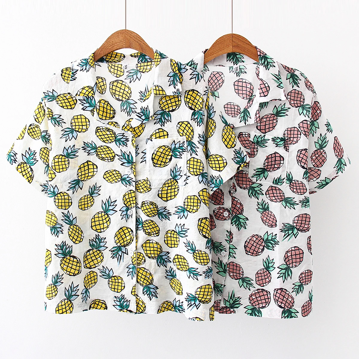 2019 летняя Корейская Повседневная Свободная рубашка с короткими рукавами и