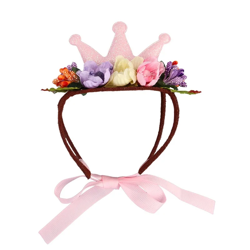 Собака Рождественское украшение для волос кошка Вечеринка корона аксессуары