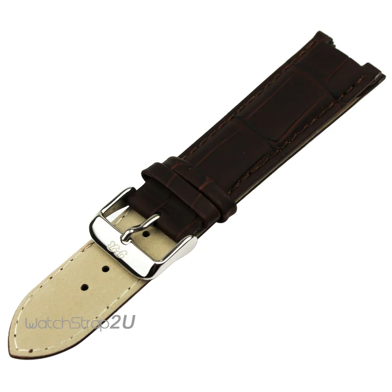 2018 модные 22 мм черные коричневые мужские бамбуковые аллигаторные зерна зубчатые