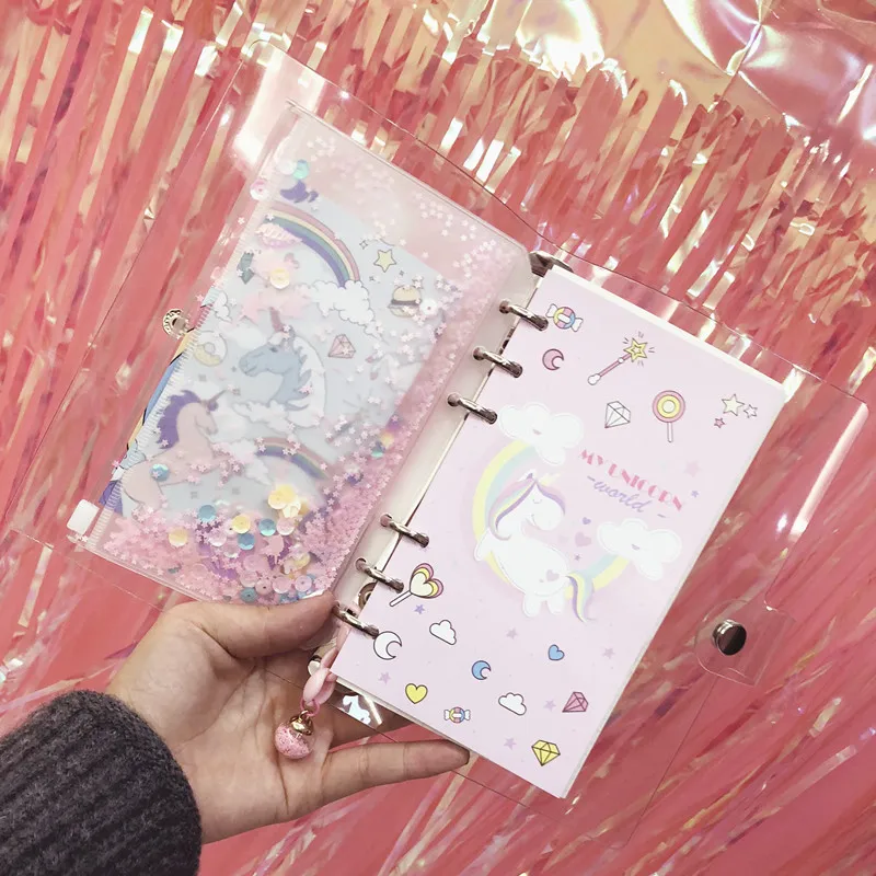 

2020 INS Unicorn Planner Book Suit A6 Spiral Notebook Hand-book Students' Supply Office Stationery Learning Gift for Girl