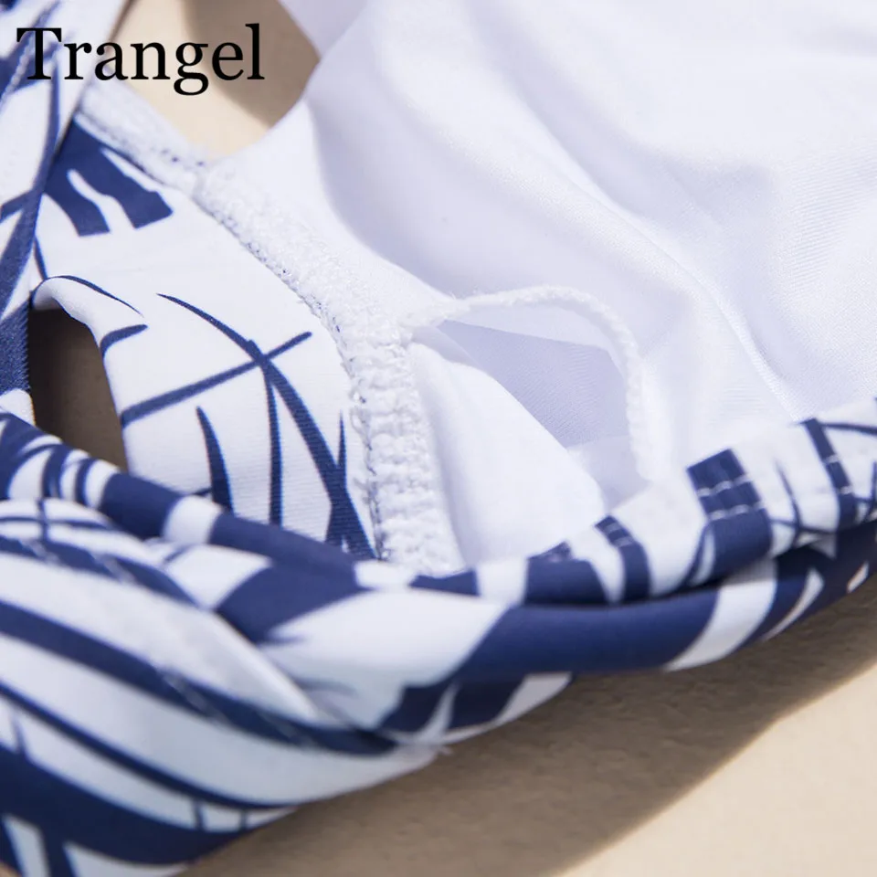 Trangel 2018 сексуальная печати комплект бикини купальники Для женщин Palm Leaf Print Racerback
