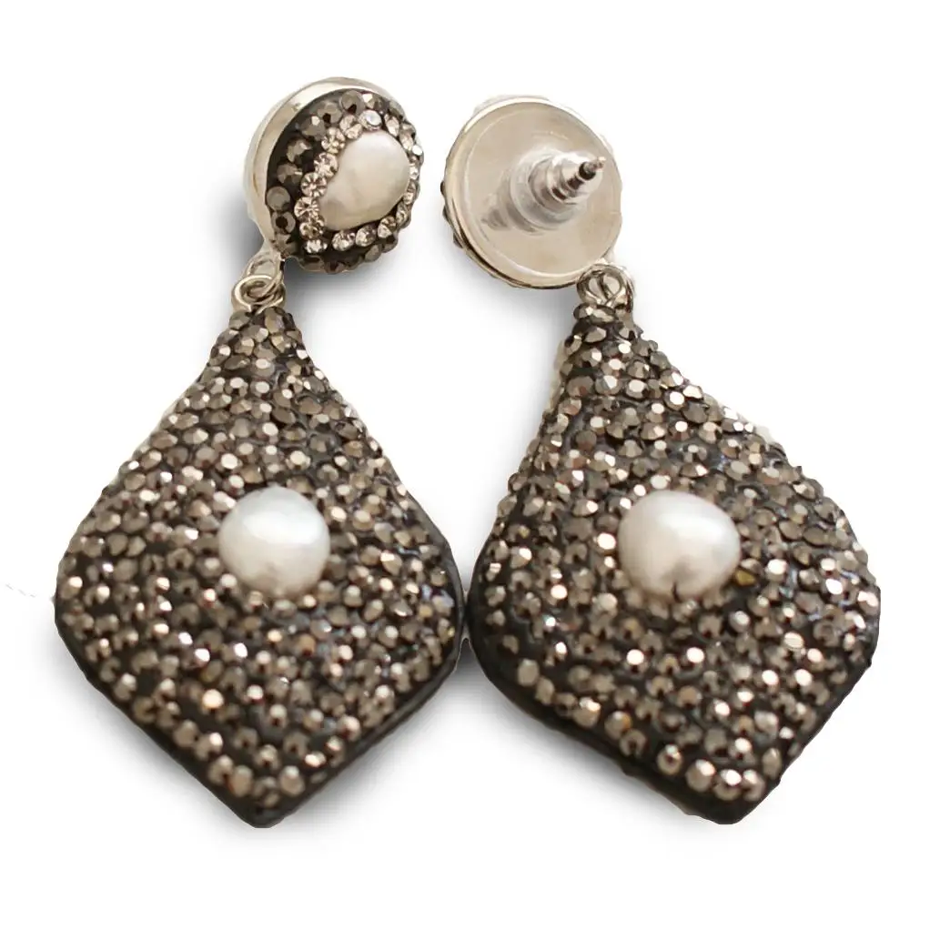 Женские Ювелирные изделия висячие серьги с жемчугом и фианитами модные Висячие