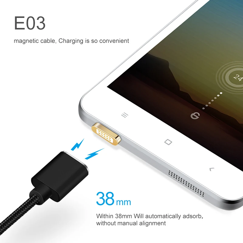 Elough E03 Магнитный USB кабель для iPhone XR 7 6 6S 8Plus Быстрая зарядка lightning Магнитная