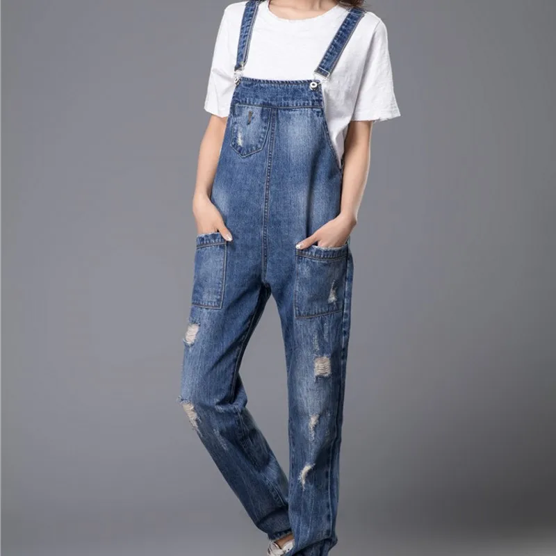 Женский джинсовый комбинезон с широкими штанинами размеры S M Xl 3Xl 5Xl 6Xl|jumpsuit plus|overall