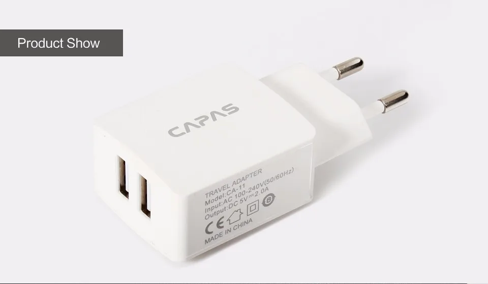 5 в 2A Универсальное зарядное устройство USB EU CAPAS дорожное настенное зарядное устройство адаптер двойной 2 порта ЕС вилка смарт-зарядное устройство для мобильного телефона iPhone планшет